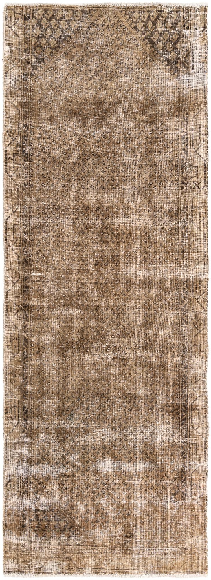 3' 3 x 9' Hand Knotted Ultra Vintage Persian Wool Runner Rug