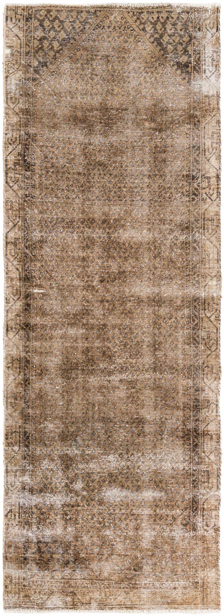 3' 3 x 9' Hand Knotted Ultra Vintage Persian Wool Runner Rug