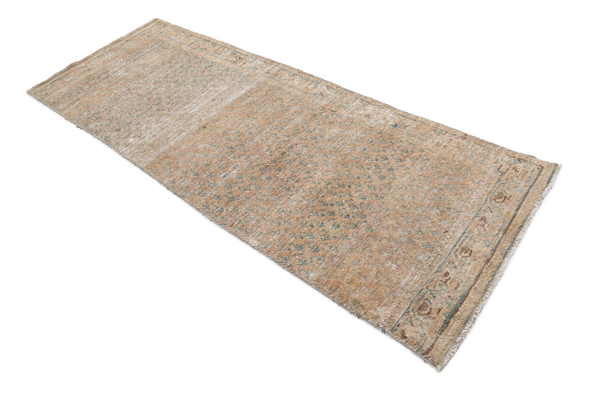 2' 10 x 7' 7 Hand Knotted Ultra Vintage Persian Wool Runner Rug