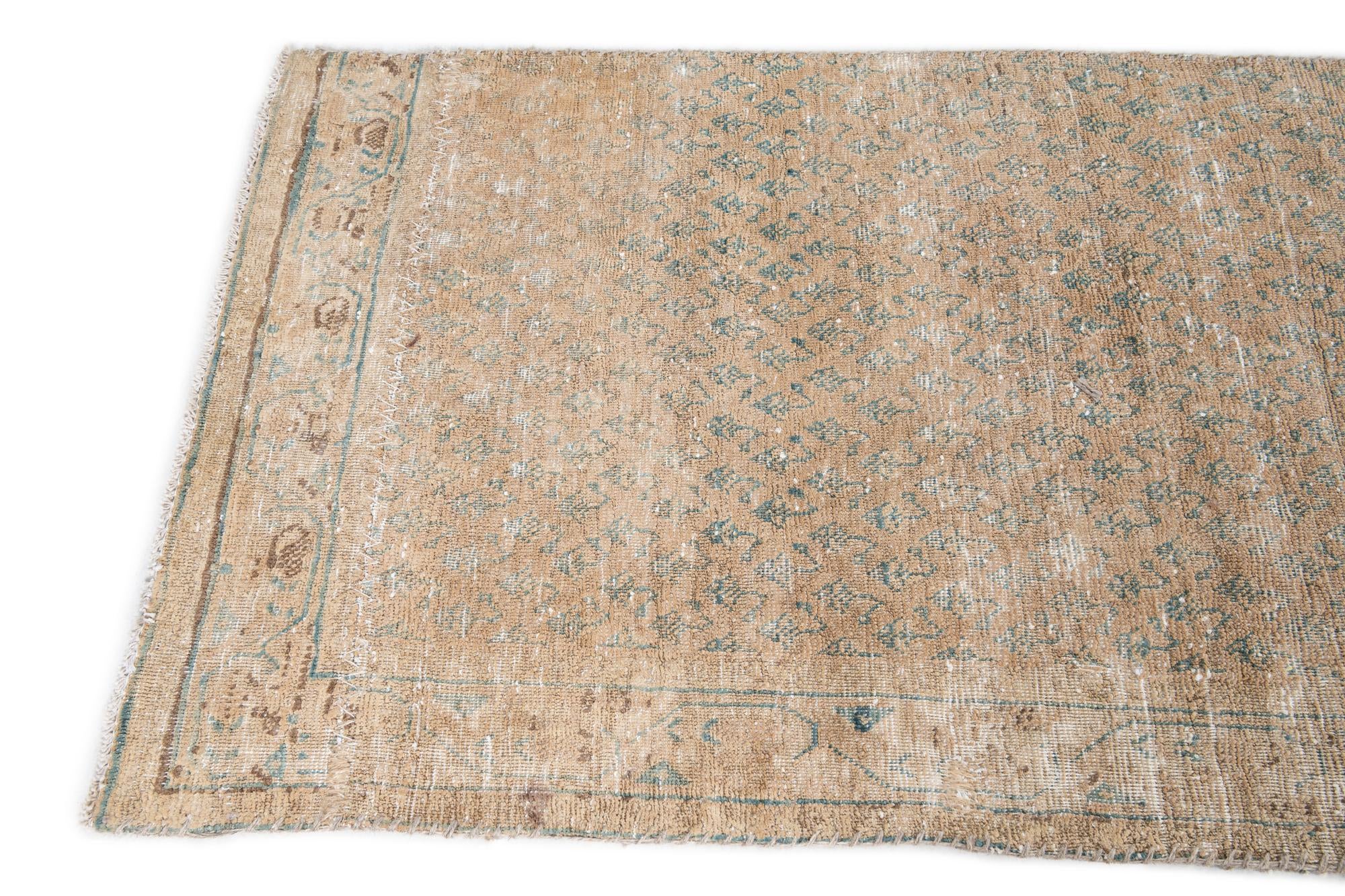 2' 10 x 7' 7 Hand Knotted Ultra Vintage Persian Wool Runner Rug