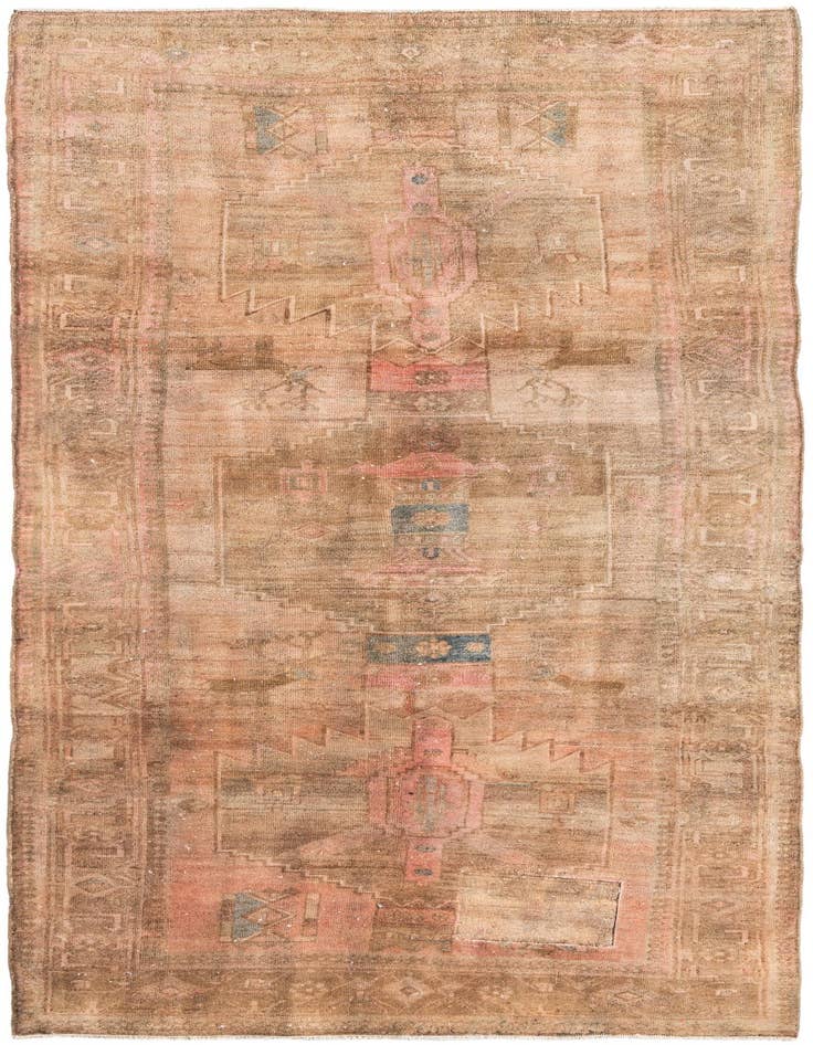 Detail image of 4' 6 x 9' 9 Hand Knotted Ultra Vintage Persian Wool Runner Rug