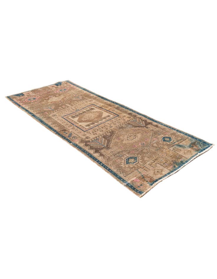 Detail image of 3' 2 x 8' 1 Hand Knotted Ultra Vintage Persian Wool Runner Rug