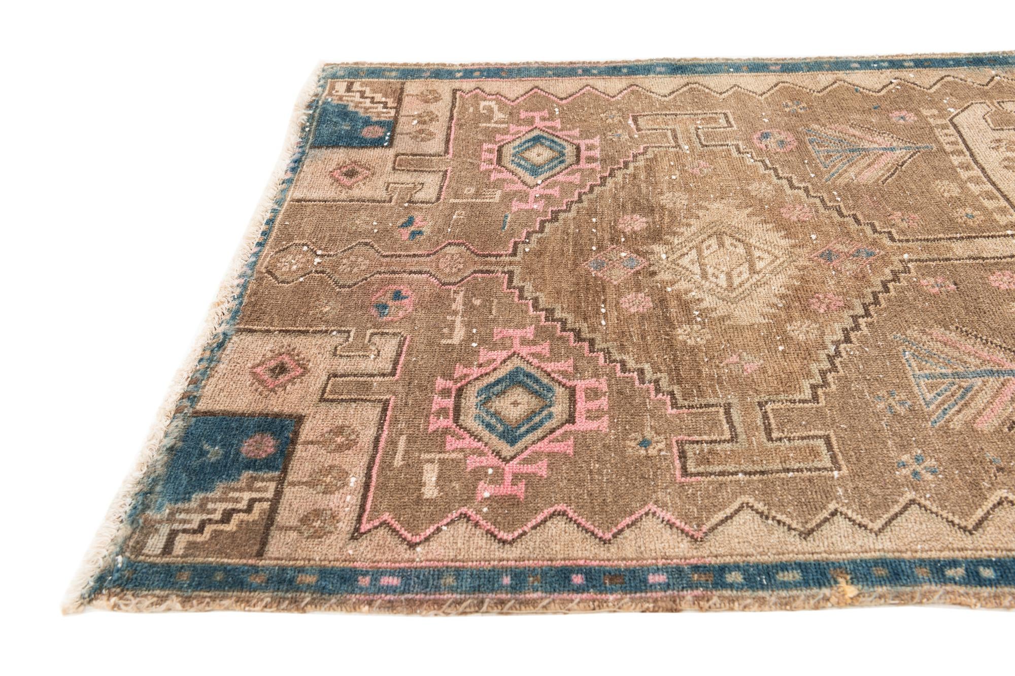 95cm x 245cm anudado a mano Ultra Vintage Alfombra Persa Lana Pasillera