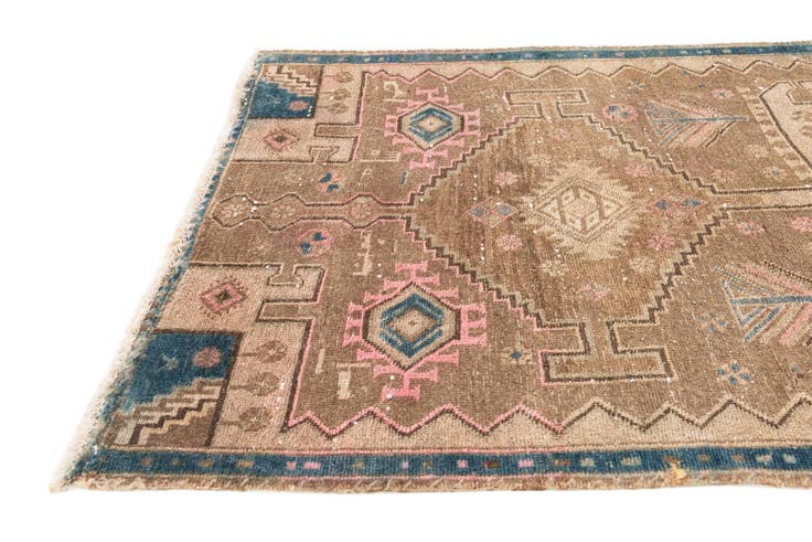 Detail image of 3' 2 x 8' 1 Hand Knotted Ultra Vintage Persian Wool Runner Rug