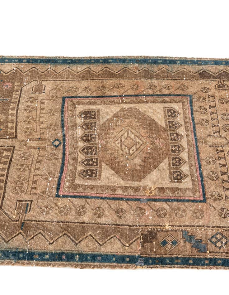 Detail image of 3' 2 x 8' 1  Hand Knotted Ultra Vintage Persian Wool Runner Rug