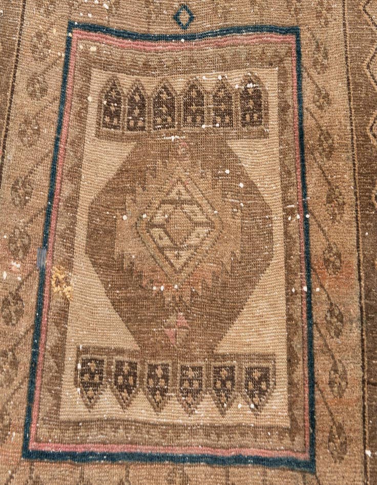 Detail image of 3' 2 x 8' 1  Hand Knotted Ultra Vintage Persian Wool Runner Rug