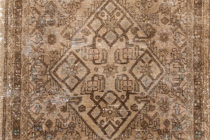 Detail image of 2' 8 x 9' 10 Hand Knotted Ultra Vintage Persian Wool Runner Rug