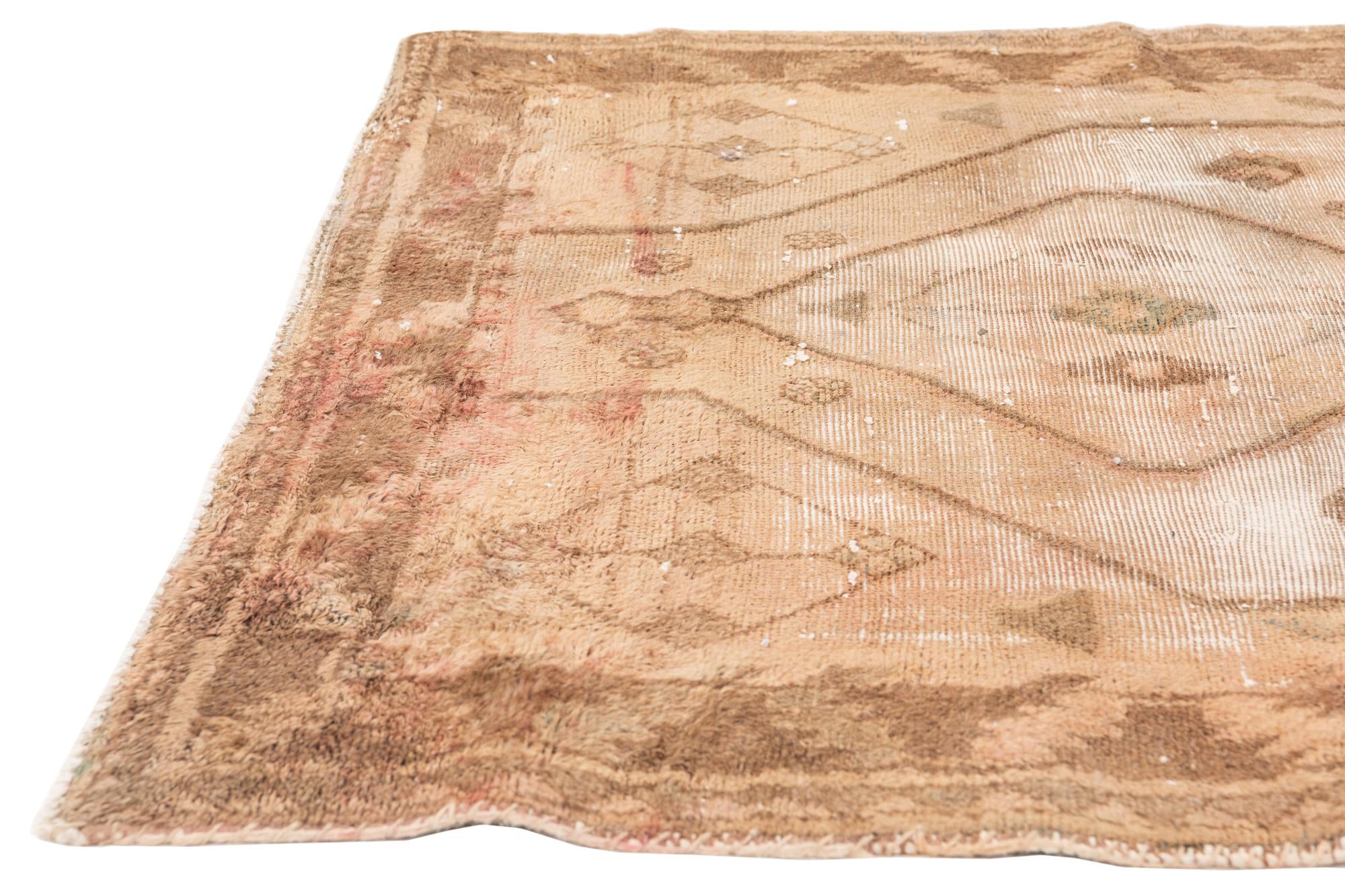 4' 2 x 9' 6 Hand Knotted Ultra Vintage Persian Wool Runner Rug