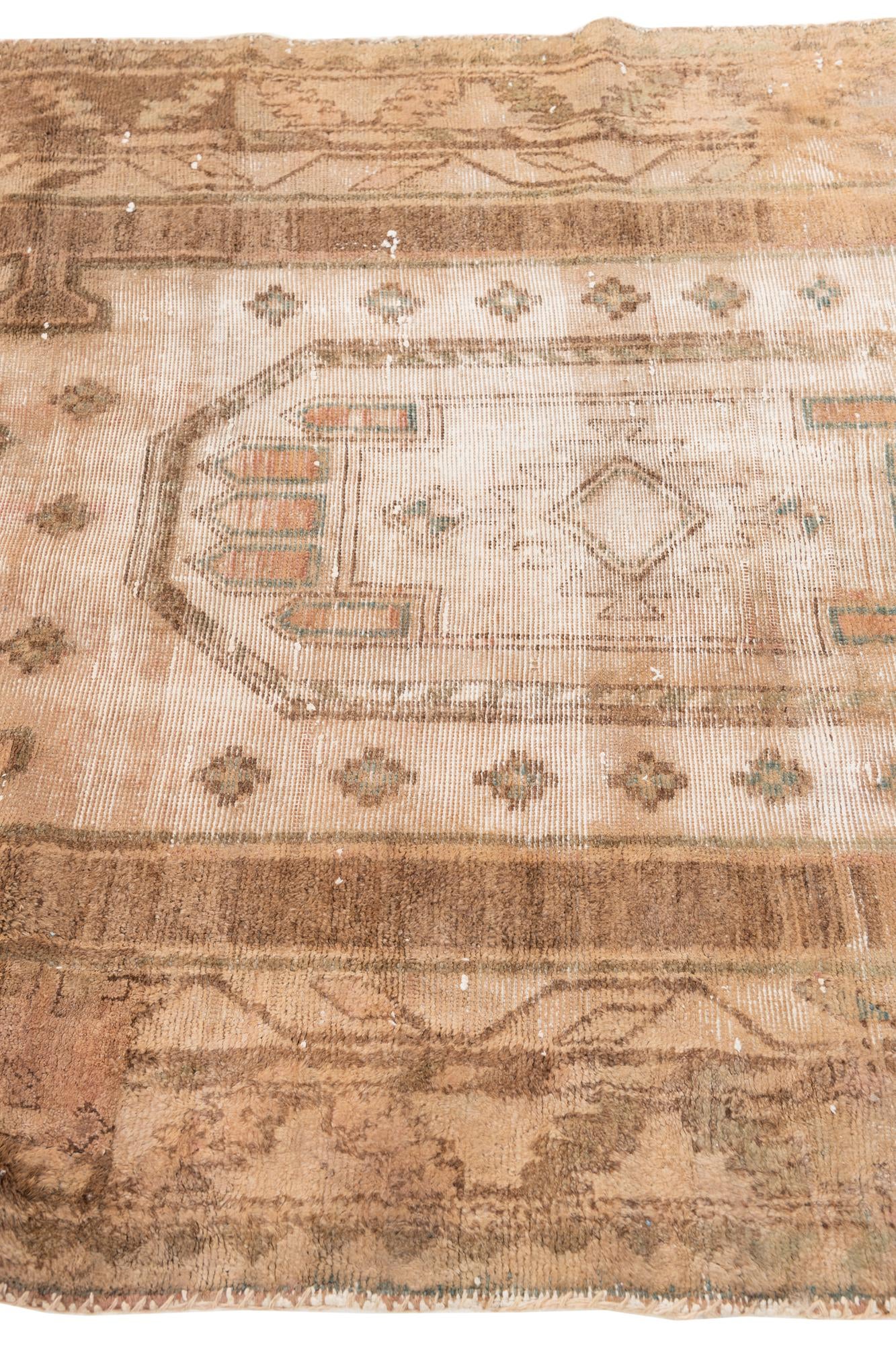 4' 2 x 9' 6 Hand Knotted Ultra Vintage Persian Wool Runner Rug