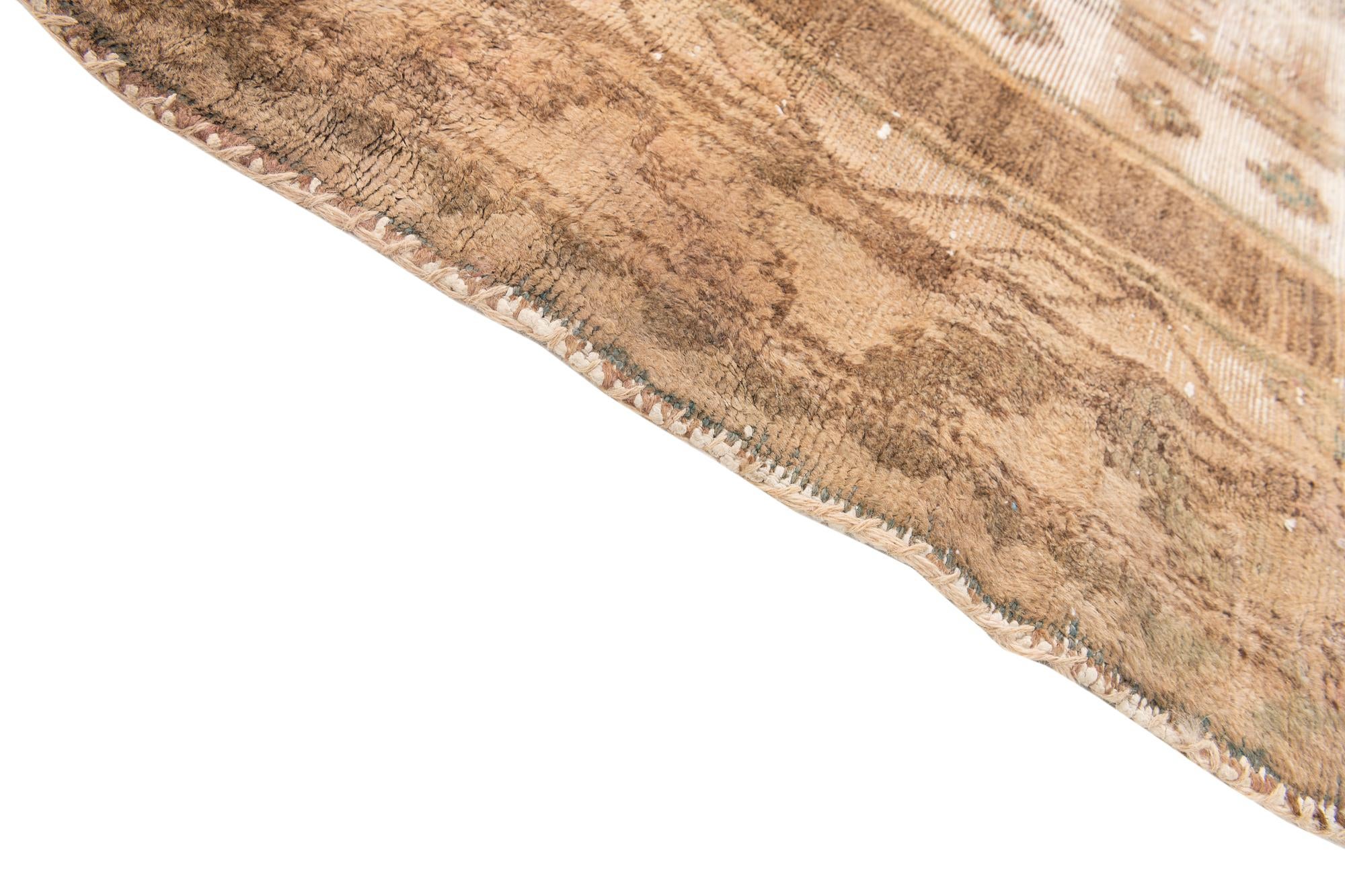 4' 2 x 9' 6 Hand Knotted Ultra Vintage Persian Wool Runner Rug