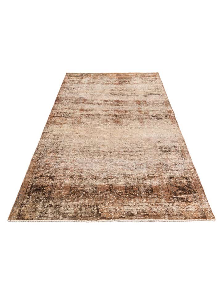 4' x 8' Hand Knotted Ultra Vintage Persian Wool Runner Rug