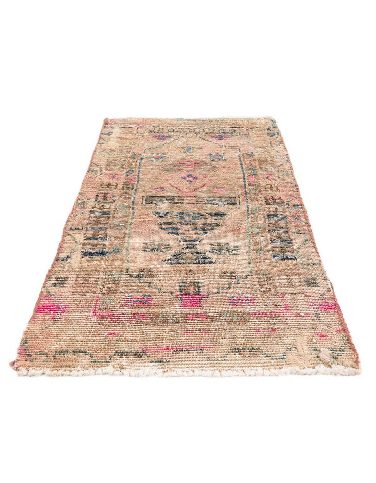 Detail image of 2' 6 x 4' 6 Hand Knotted Ultra Vintage Persian Wool Runner Rug