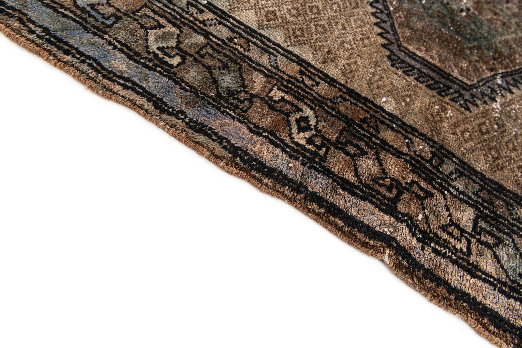 110cm x 235cm anudado a mano Ultra Vintage Alfombra Persa Lana Pasillera