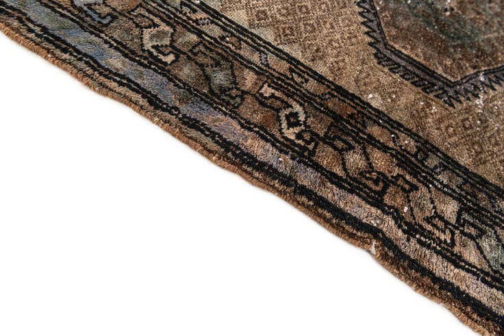 Detail image of 3' 7 x 7' 9 Hand Knotted Ultra Vintage Persian Wool Runner Rug