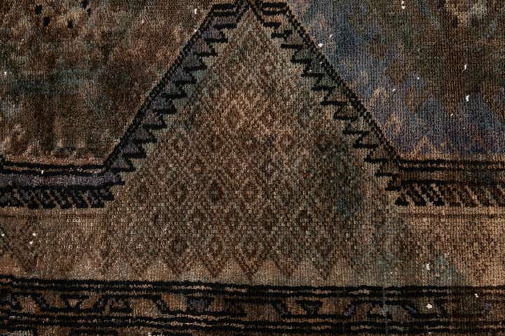 3' 7 x 7' 9 Hand Knotted Ultra Vintage Persian Wool Runner Rug