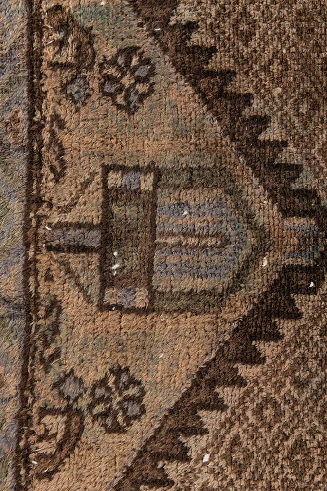 3' 7 x 7' 9 Hand Knotted Ultra Vintage Persian Wool Runner Rug
