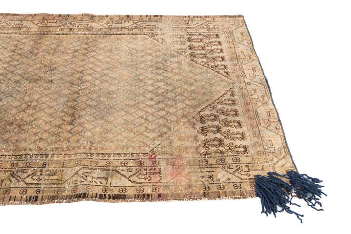 4' x 9' 10 Hand Knotted Ultra Vintage Persian Wool Runner Rug