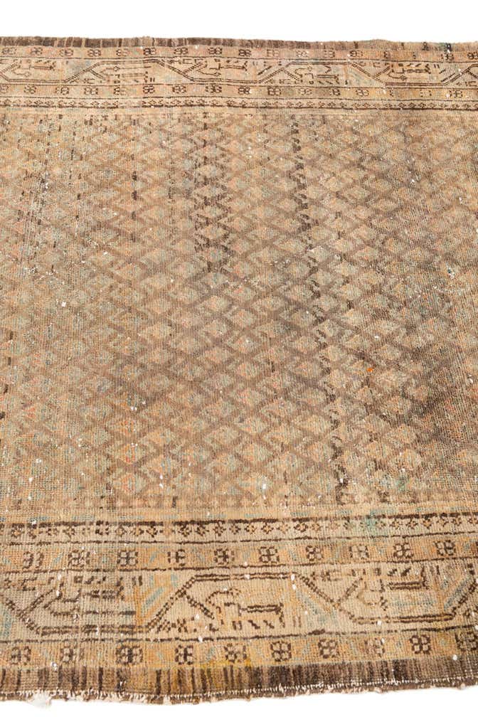 4' x 9' 10 Hand Knotted Ultra Vintage Persian Wool Runner Rug