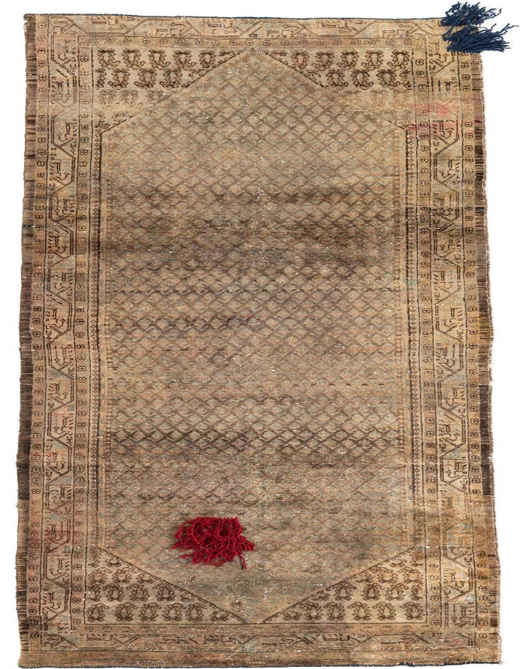 Detail image of 4' x 9' 10 Hand Knotted Ultra Vintage Persian Wool Runner Rug