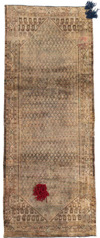 4' x 9' 10 Hand Knotted Ultra Vintage Persian Wool Runner Rug