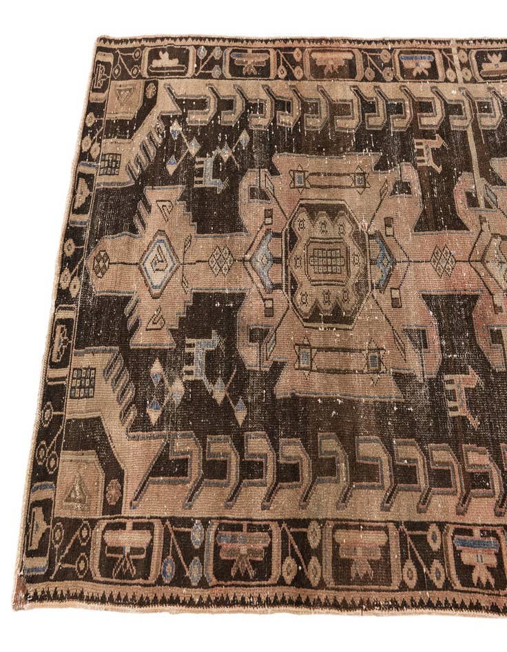 Detail image of 3' 5 x 9' 6  Hand Knotted Ultra Vintage Persian Wool Runner Rug