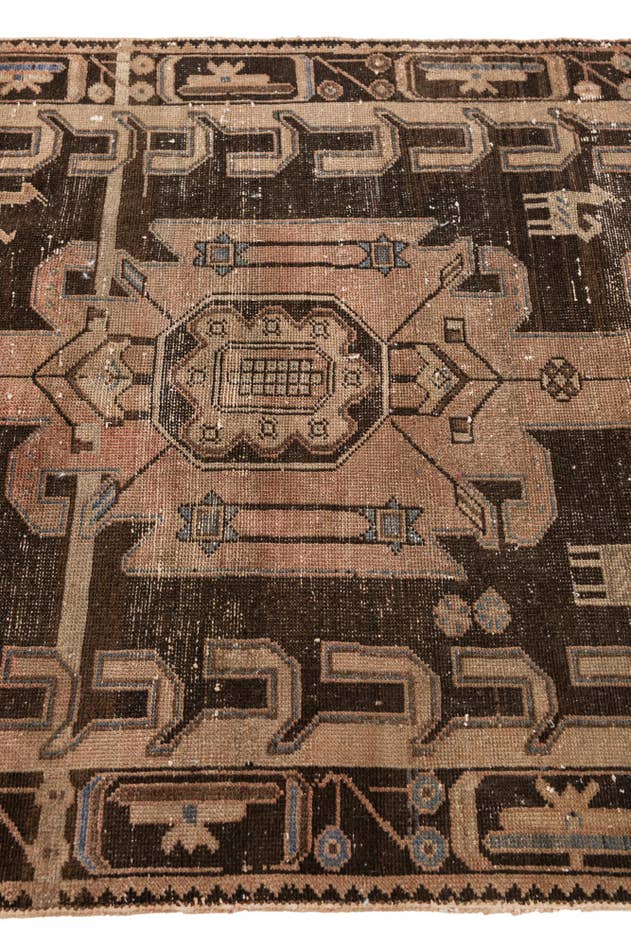 Detail image of 3' 5 x 9' 6 Hand Knotted Ultra Vintage Persian Wool Runner Rug