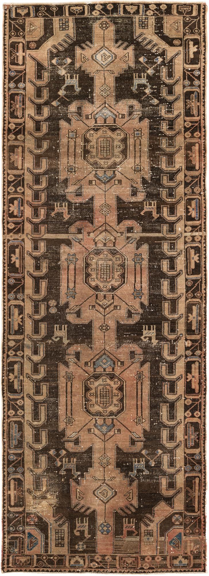 3' 5 x 9' 6 Hand Knotted Ultra Vintage Persian Wool Runner Rug
