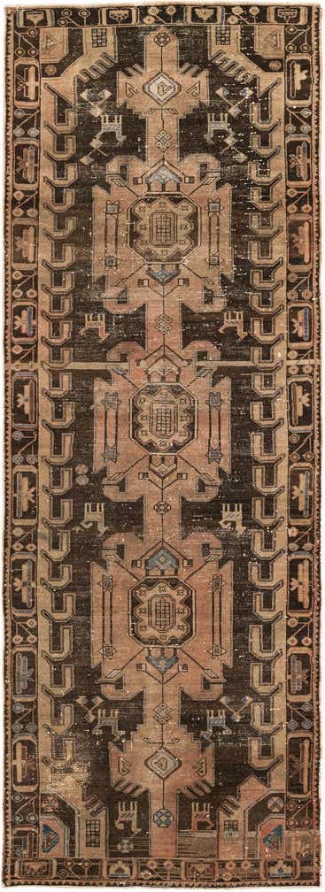 3' 5 x 9' 6 Hand Knotted Ultra Vintage Persian Wool Runner Rug