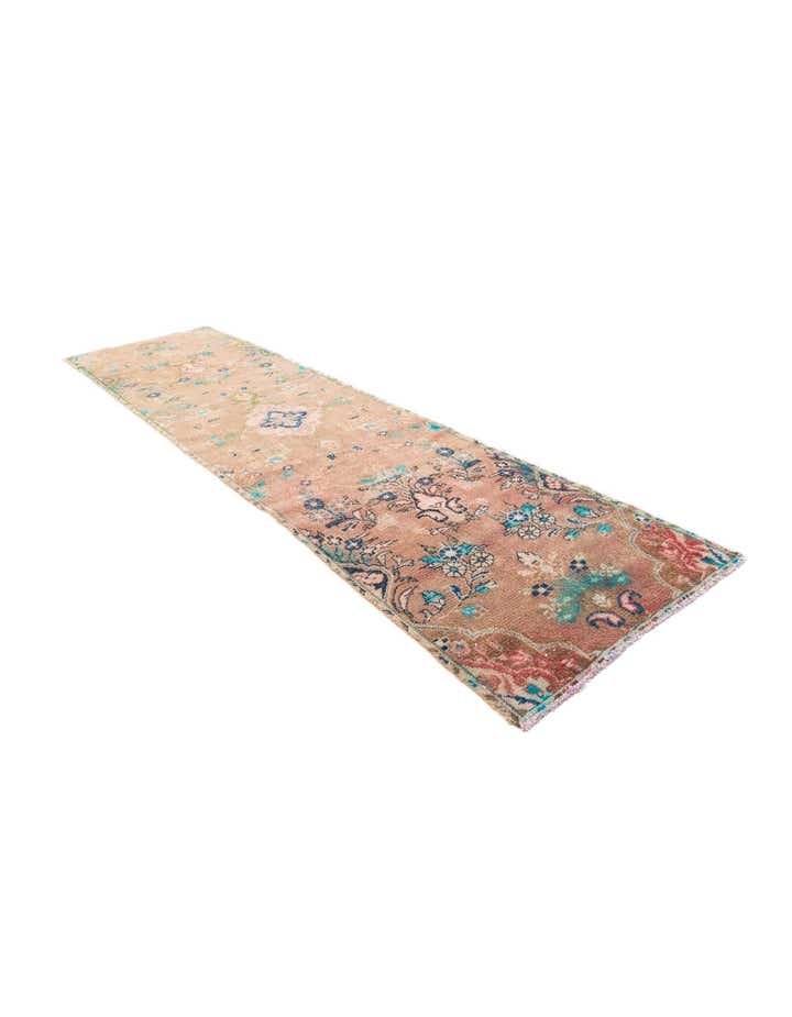 2' 4 x 9' 3 Hand Knotted Ultra Vintage Persian Wool Runner Rug