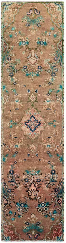 2' 4 x 9' 3 Hand Knotted Ultra Vintage Persian Wool Runner Rug