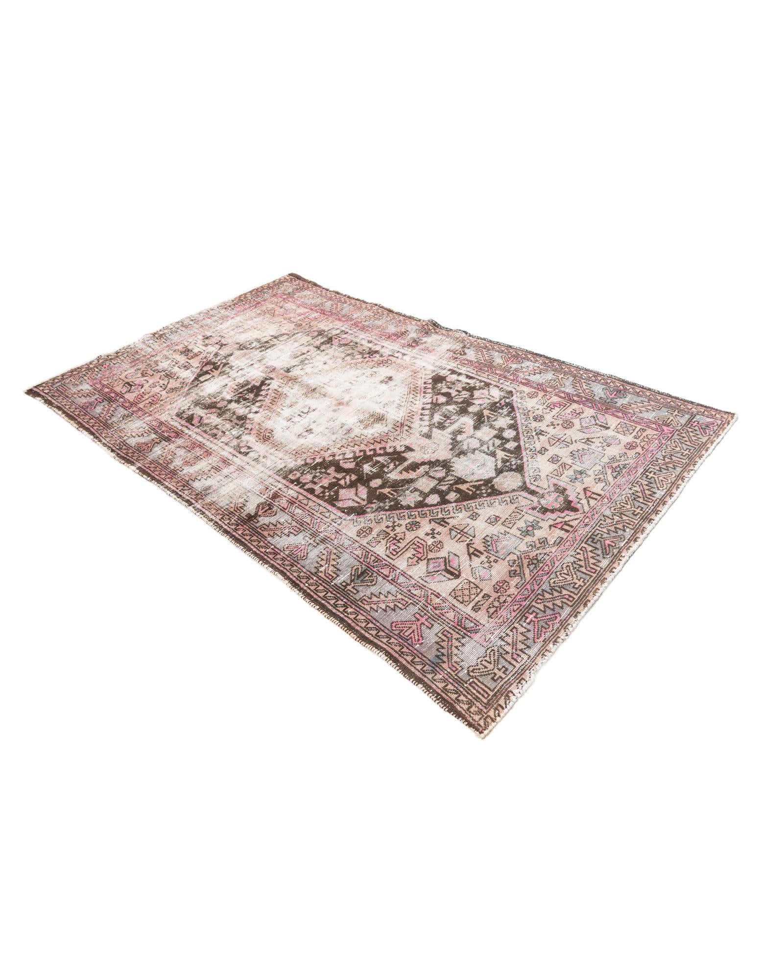 4' 4 x 7' 4 Hand Knotted Ultra Vintage Persian Wool Runner Rug