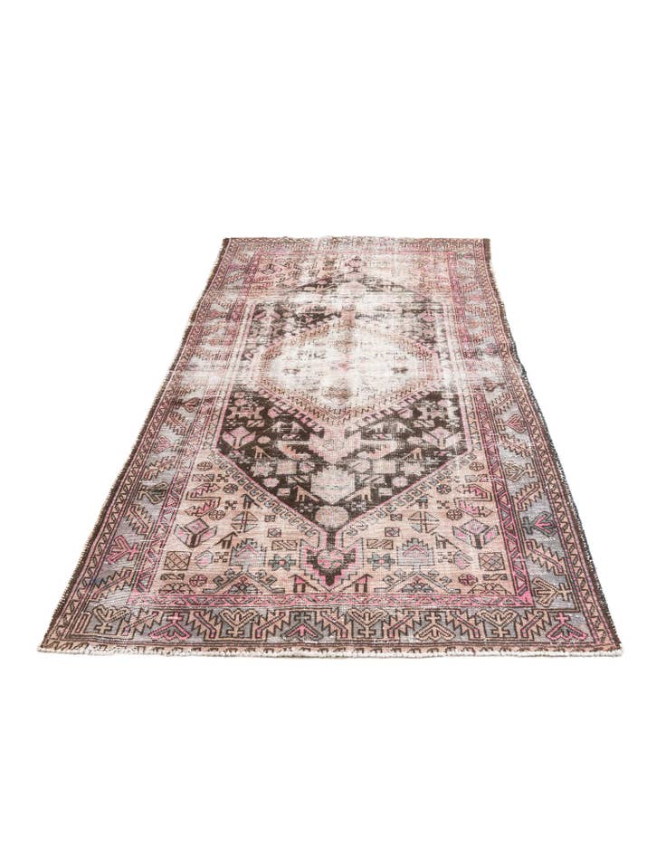 Detail image of 4' 4 x 7' 4 Hand Knotted Ultra Vintage Persian Wool Runner Rug