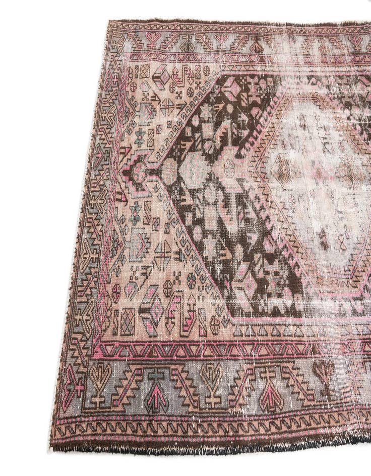 Detail image of 4' 4 x 7' 4  Hand Knotted Ultra Vintage Persian Wool Runner Rug