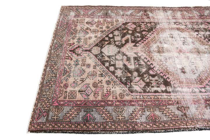 4' 4 x 7' 4 Hand Knotted Ultra Vintage Persian Wool Runner Rug