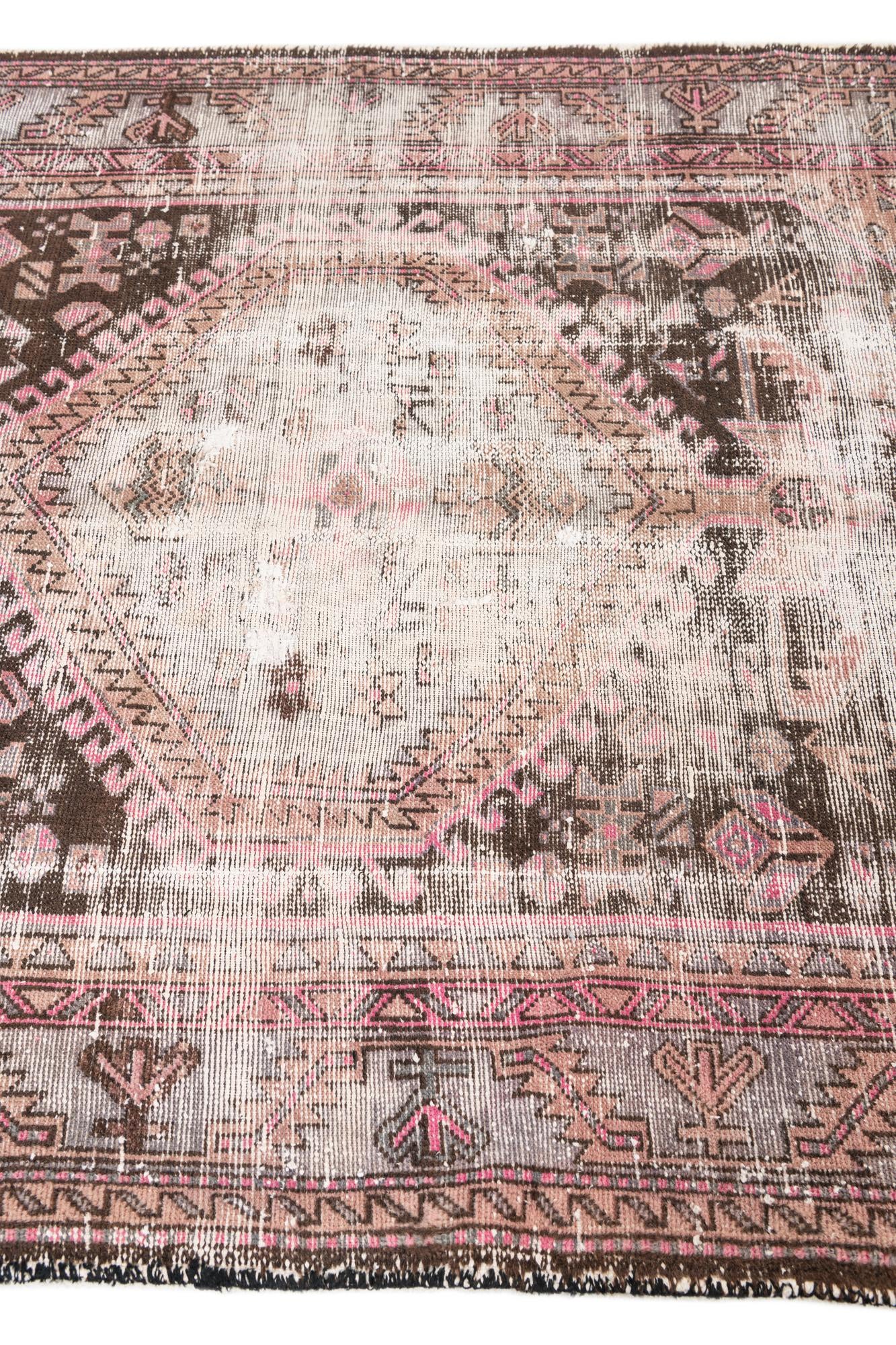 4' 4 x 7' 4 Hand Knotted Ultra Vintage Persian Wool Runner Rug
