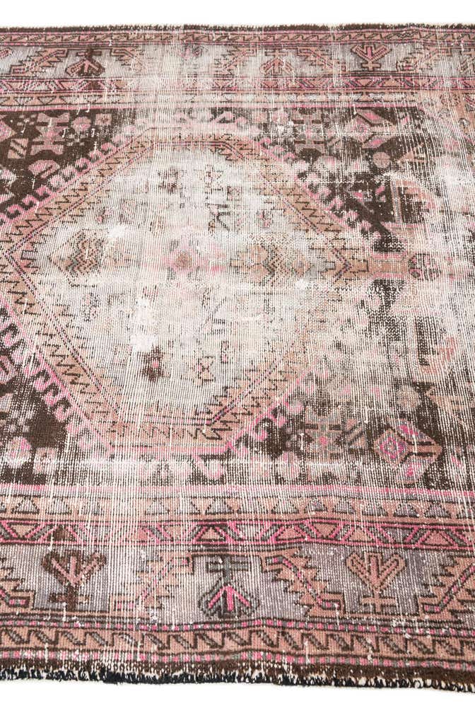 4' 4 x 7' 4 Hand Knotted Ultra Vintage Persian Wool Runner Rug