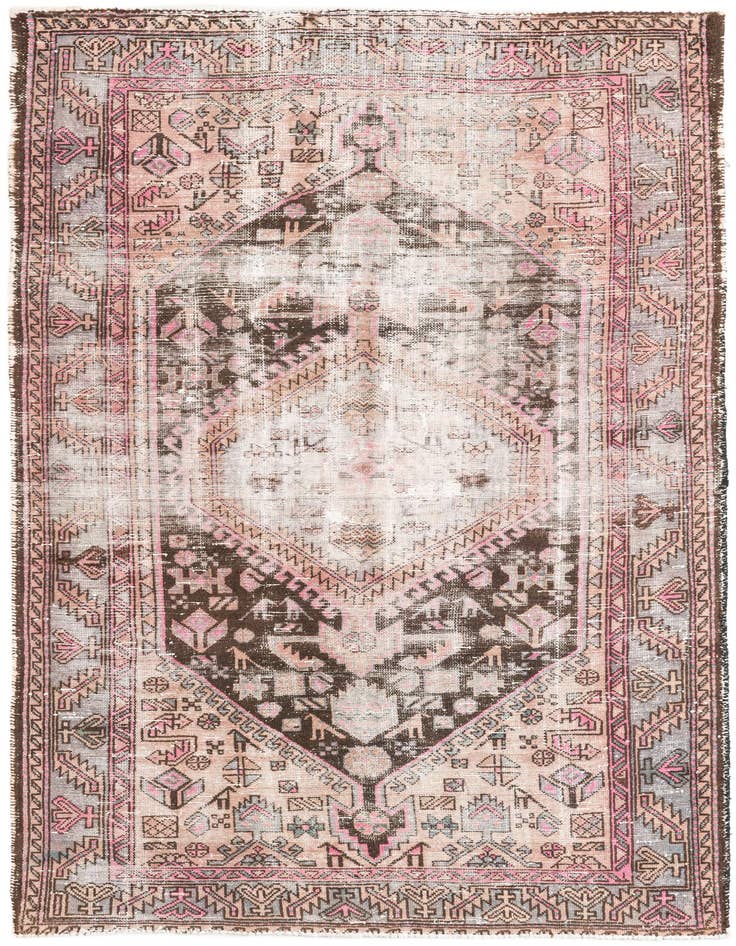 Detail image of 4' 4 x 7' 4 Hand Knotted Ultra Vintage Persian Wool Runner Rug