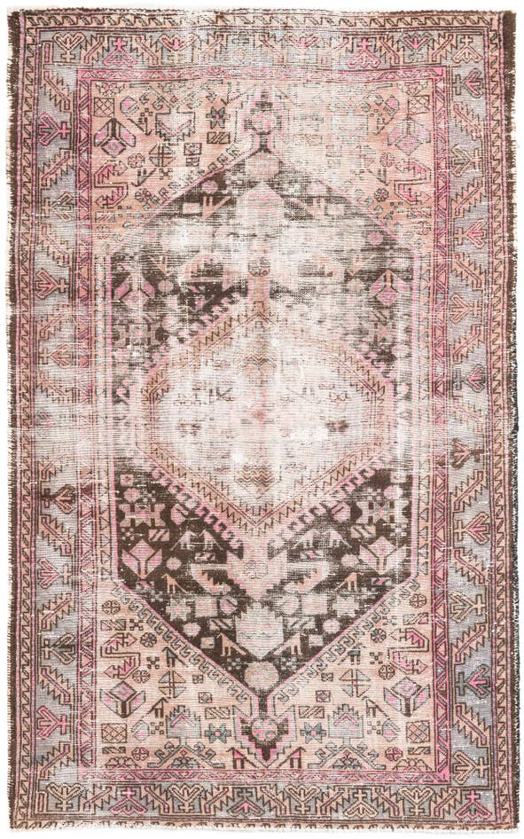 Detail image of 4' 4 x 7' 4 Hand Knotted Ultra Vintage Persian Wool Runner Rug