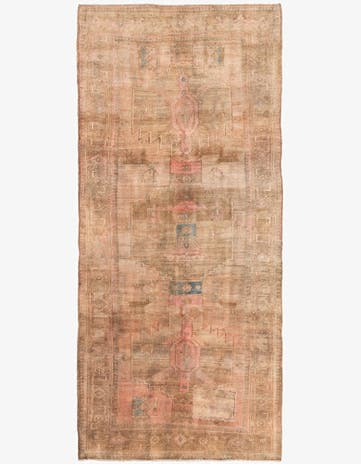 4' 6 x 9' 9 Hand Knotted Ultra Vintage Persian Wool Runner Rug