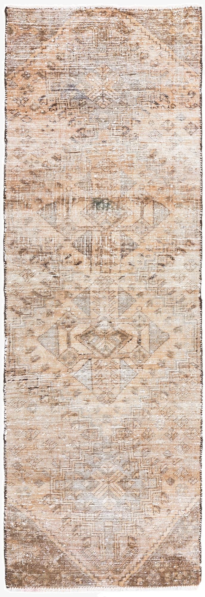 2' 9 x 8' 8  Hand Knotted Ultra Vintage Persian Wool Runner Rug