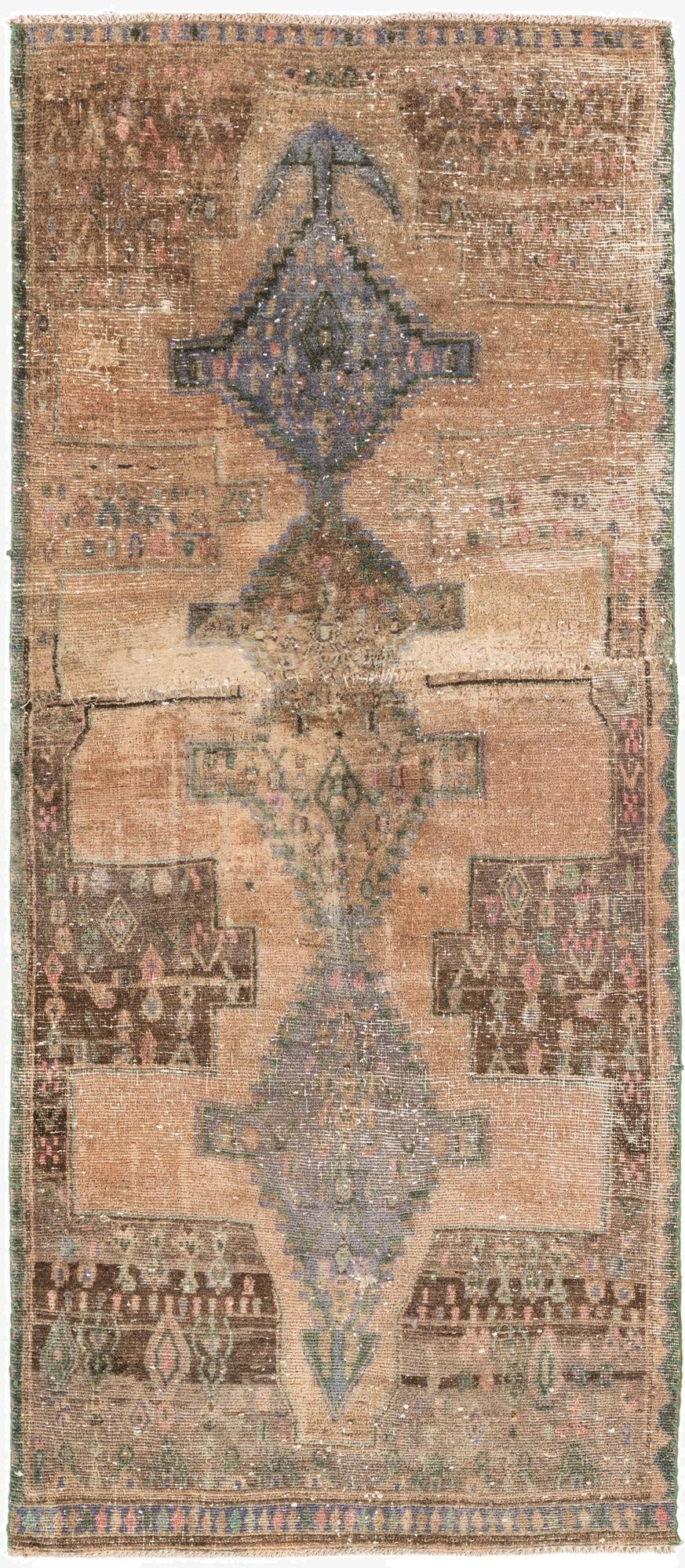 3' 1 x 7' 1  Hand Knotted Ultra Vintage Persian Wool Runner Rug