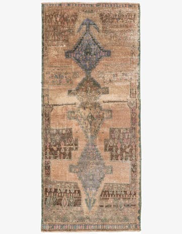 3' 1 x 7' 1 Hand Knotted Ultra Vintage Persian Wool Runner Rug