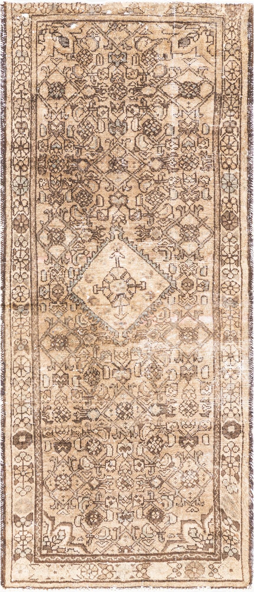 2' 10 x 6' 5  Hand Knotted Ultra Vintage Persian Wool Runner Rug