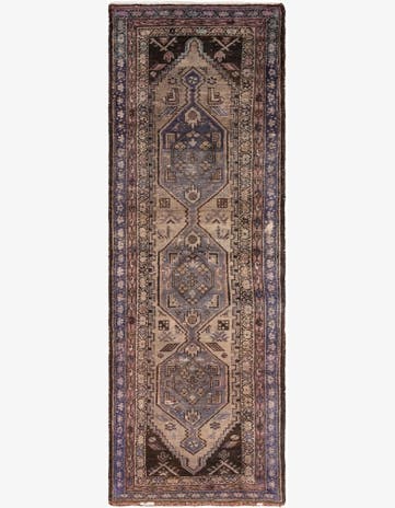 3' 7 x 10' 3 Hand Knotted Ultra Vintage Persian Wool Runner Rug