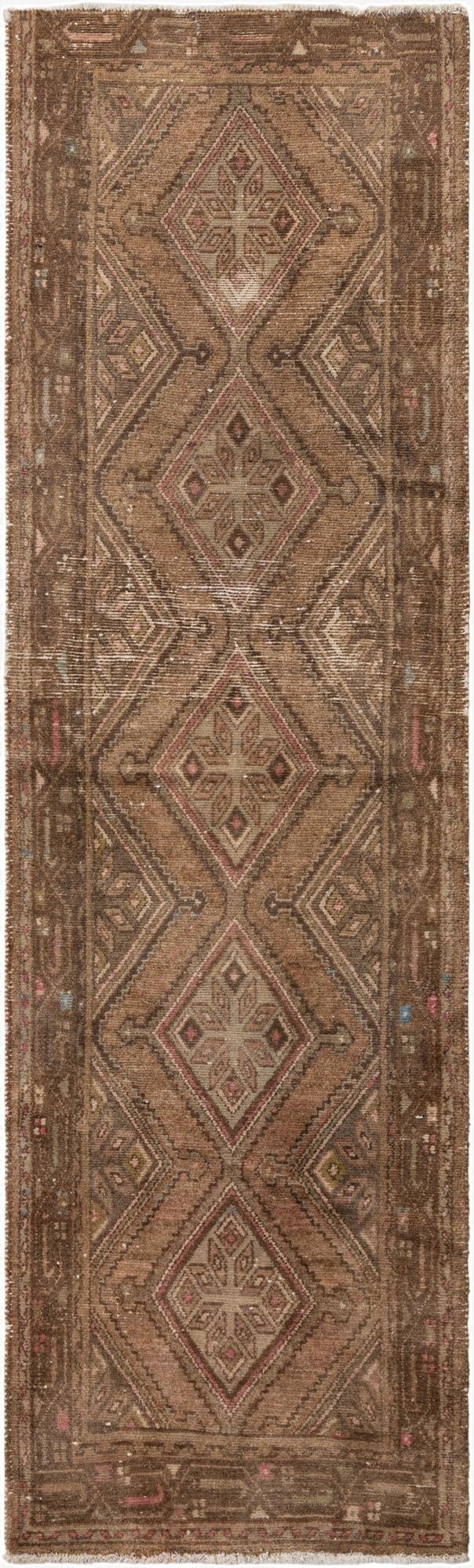 2' 8 x 9'  Hand Knotted Ultra Vintage Persian Wool Runner Rug