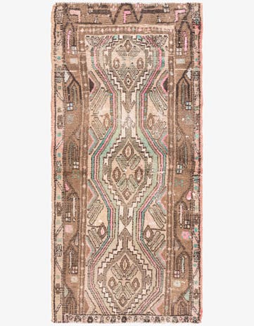 2' 4 x 5' 1 Hand Knotted Ultra Vintage Persian Wool Runner Rug