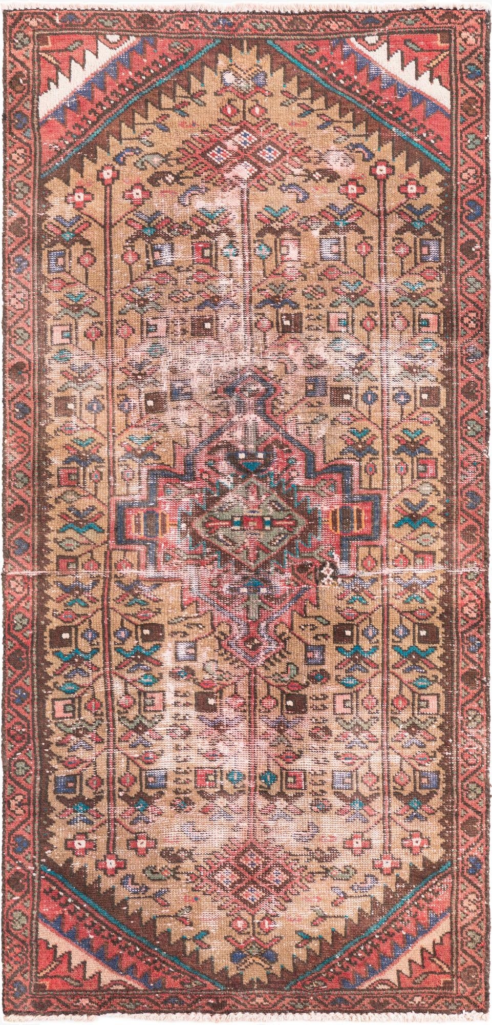 2' 6 x 5' 5  Hand Knotted Ultra Vintage Persian Wool Runner Rug