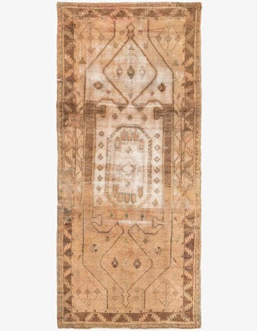 4' 2 x 9' 6 Hand Knotted Ultra Vintage Persian Wool Runner Rug