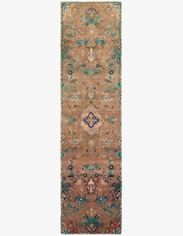 2' 4 x 9' 3 Hand Knotted Ultra Vintage Persian Wool Runner Rug
