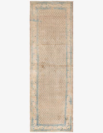 3' 7 x 10' 4 Hand Knotted Ultra Vintage Persian Wool Runner Rug